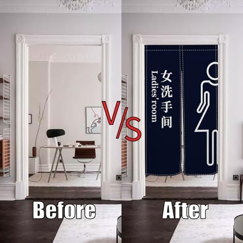 Japanese Noren Door Curtain 34x60 Inch Modern Doorway Divider