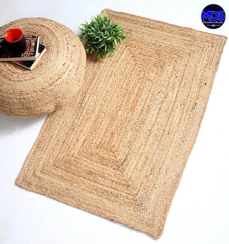 MDS Handwoven Braided Jute Area Rug 3x5 Feet