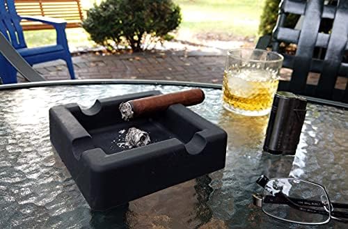 Sturdy Silicone Ashtray for Large Cigars - Matte Black