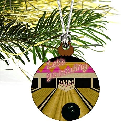 GRAPHICS MORE Mini Wood Bowling Ball Pins Christmas Ornament