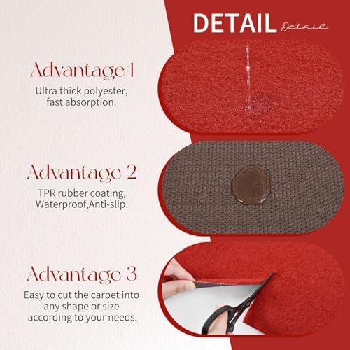Extra Thick Red Carpet Runner for Party 3x164 ft