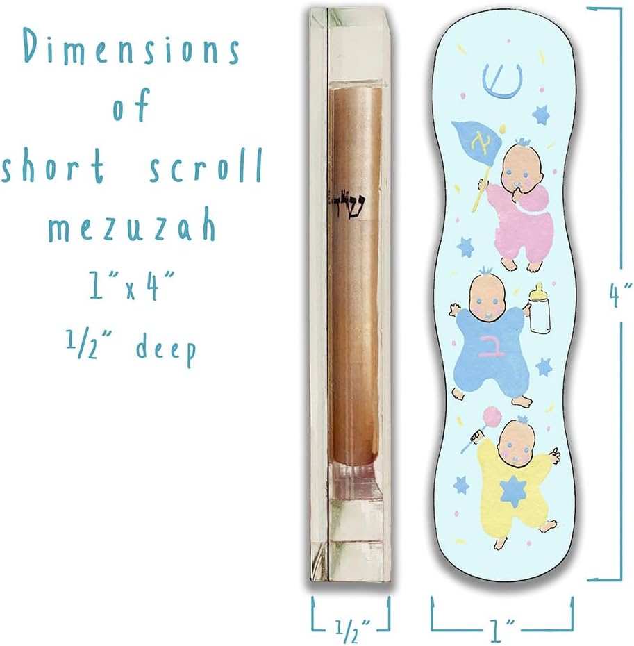 YourHolyLandStore Baby Boy Blue Mezuzah Case 1