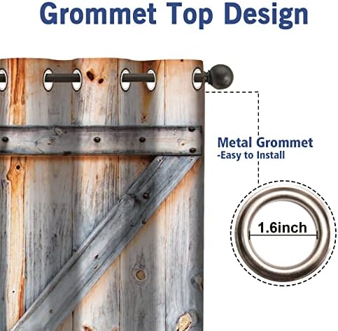 Jekeno Barn Door Curtains 2 Panel Set 52x84