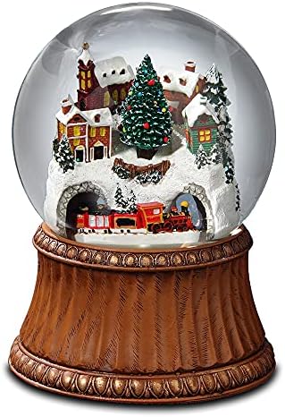 San Francisco Music Box Company Snow Globe with Train and Mountain Village