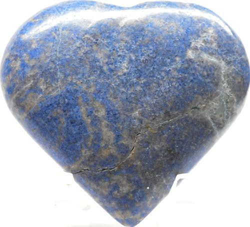 170g 29 Blue Dumortierite Heart with Quartz Stand