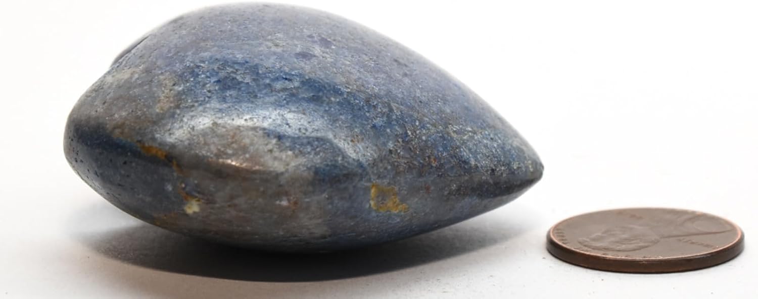 49mm Rich Blue Dumortierite Heart With Quartz Inclusions