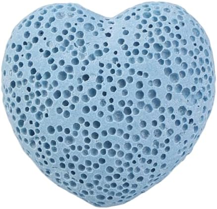 SUNYIK Lava Rock Puffy Heart Stones Pack of 10 Blue