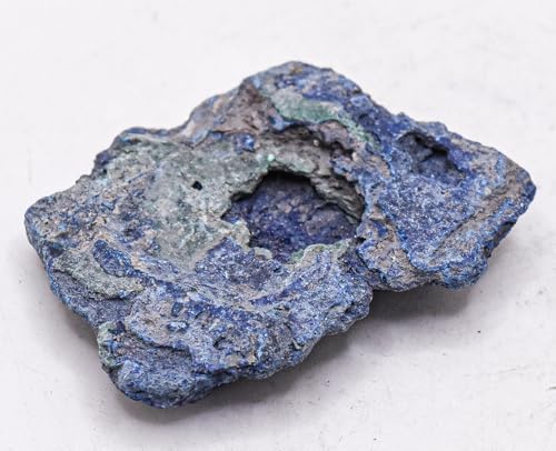 60ct 38mm Blue Azurite with Malachite Inclusions Rough Slice Natural Gemstone