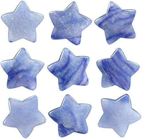 Set of 5 Star Shape Healing Crystal Pocket Stones Blue aventurine