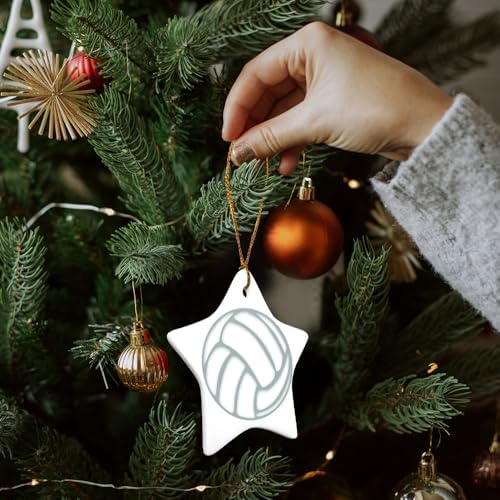 GRAPHICS AND MORE Star-Shaped Porcelain Christmas Tree Ornament - 31 Diameter