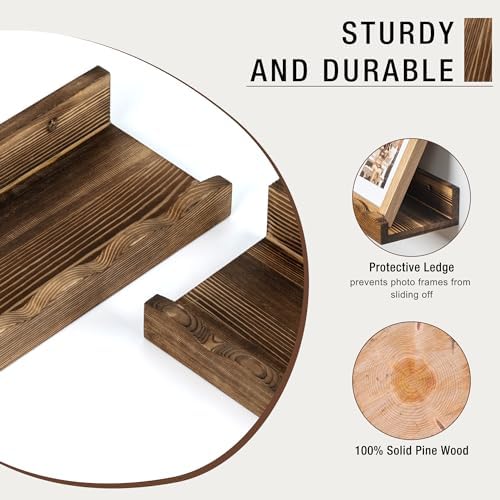 Fun Memories 48 Inch Pine Wood Floating Shelves Set of 2