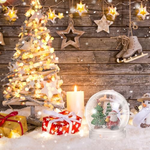 BESTOYARD 10Pcs Clear Snow Globes with Screw Cap DIY Decorations