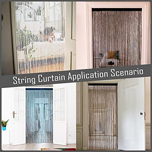 YaoYue Doorway String Curtain with Rainbow Tassels 39x79 inch