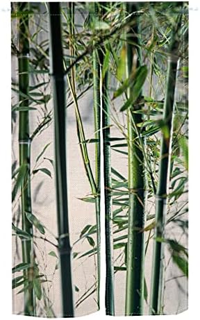 Leowefowa Bamboo Forest Doorway Curtain Panel