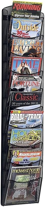 Safco Onyx Mesh Magazine Holder Black 10 Pockets