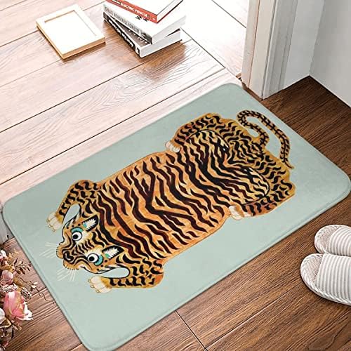 ERTIFOR Golden Tibetan Tiger Bath Mat 16x24 Inch