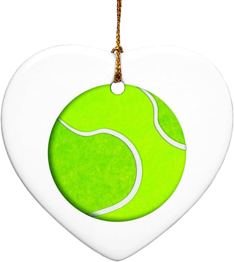 Graphics More Heart-Shaped Porcelain Christmas Tree Ornament - 28 Diameter