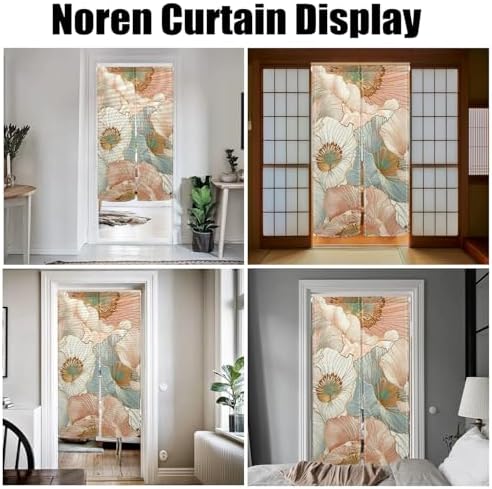 Boho Style Flowers Pattern Doorway Curtain Panel