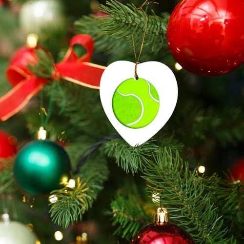 Graphics More Heart-Shaped Porcelain Christmas Tree Ornament - 28 Diameter