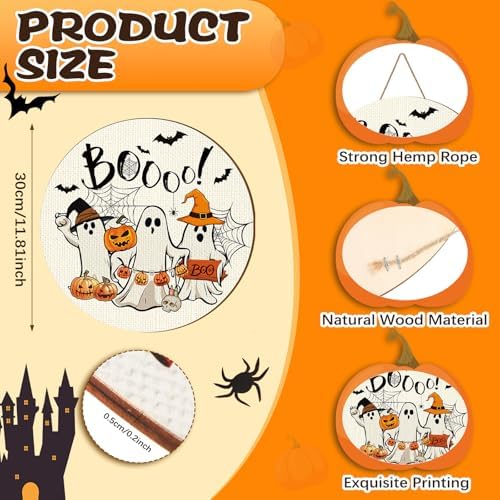 3 Pcs Halloween Wreath Front Door Decorations