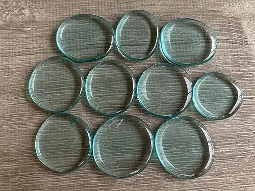 Aqua Blue Obsidian Smooth Stones 10 Piece Set