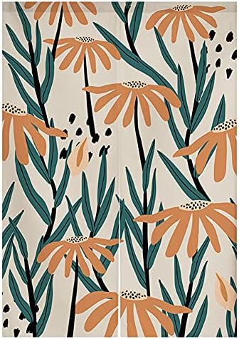 Japanese Noren Door Curtain Handcrafted Floral Panel 33x47 Inch