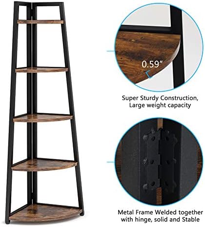Tribesigns 70 Inch Tall Corner Shelf Bookcase