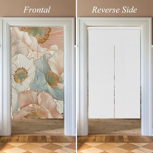 Boho Style Flowers Pattern Doorway Curtain Panel