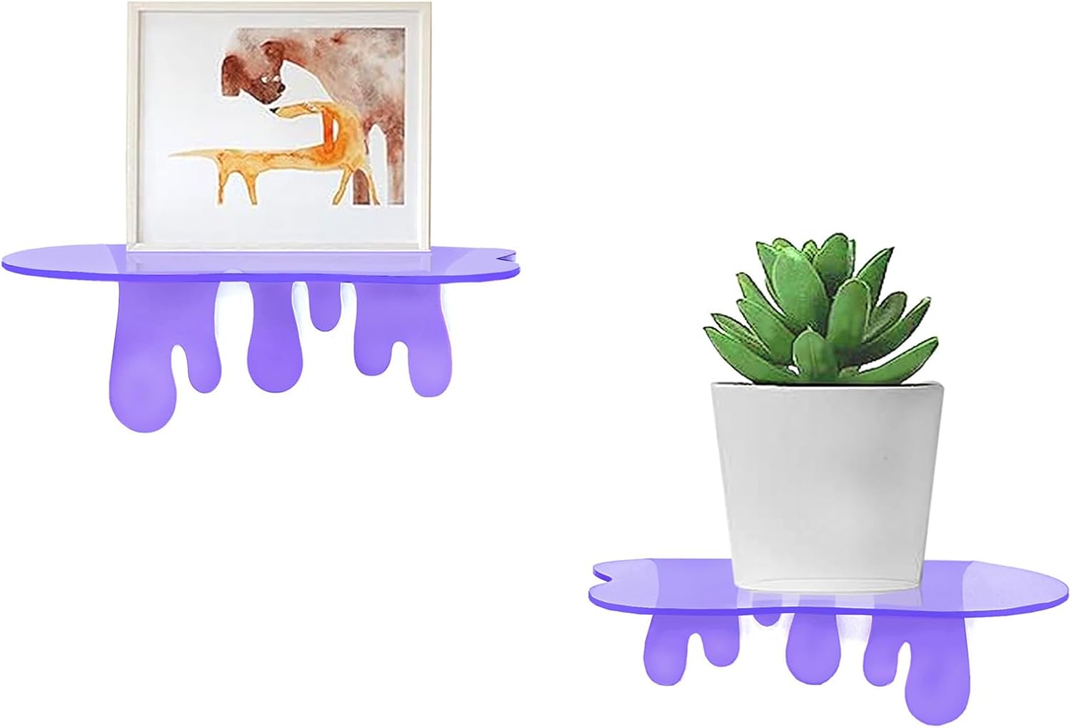 SetGame 2-Pack Purple Floating Wall Shelf