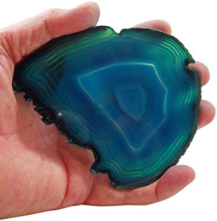 Blue Water Crystals Large Teal Blue Agate Slab With Stand