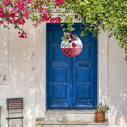 VIVIANYO HD Ladybug Welcome Door Sign