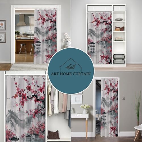Cherry Blossom Door Curtain for Privacy and Style