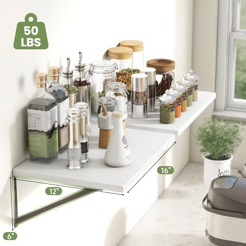 Heimlove 12 Inch Deep Floating Shelves Set of 4