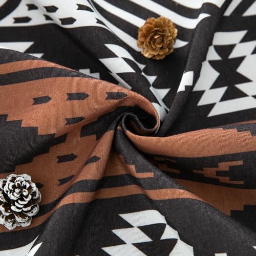 VOGOL Brown Boho Curtains 96 Inches Long