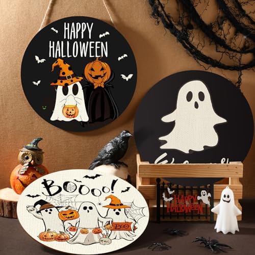 3 Pcs Halloween Wreath Front Door Decorations