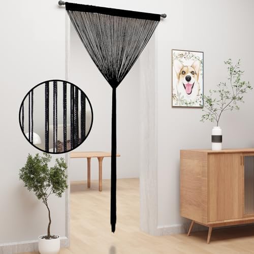 YIIBAII Door String Curtains Black 39x110