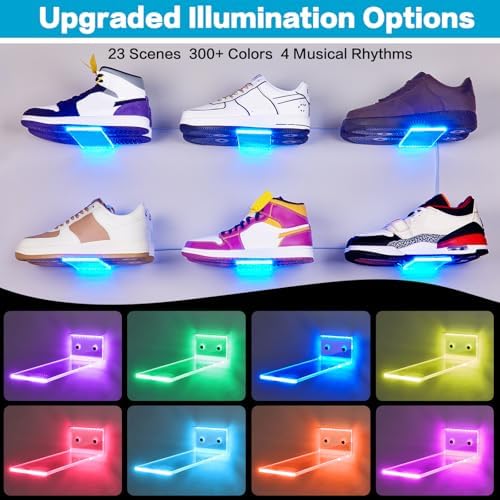 Dilibra Set of 6 Floating Shoe Display Shelf with Lights