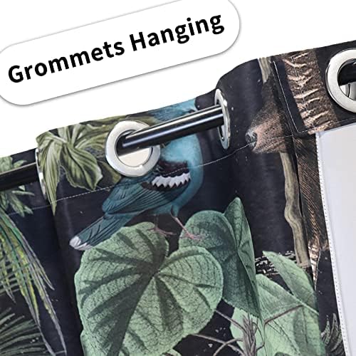 Yeele Jungle Wildlife Window Curtain Panels 2 Panels 53x84 Inches