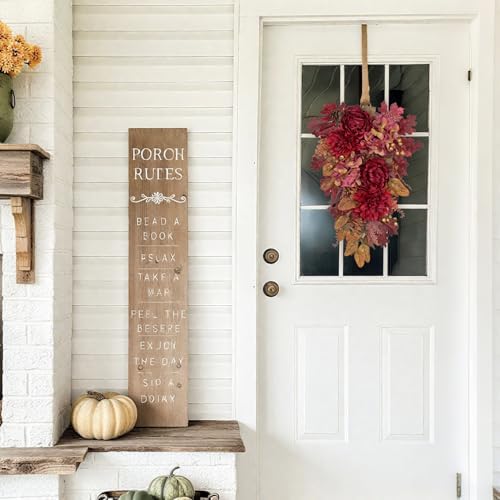 Hollyone 24 Inch Red Fall Wreath Decor