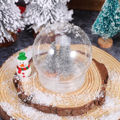 BESTOYARD 10Pcs Clear Snow Globes with Screw Cap DIY Decorations
