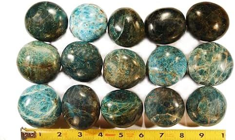 Blue Apatite Palm Stone Throat Chakra Healing Crystal
