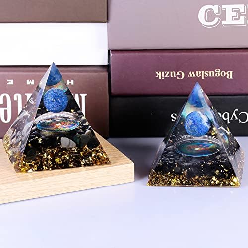 SUNYIK Crystal Orgone Pyramid with Sphere Ball