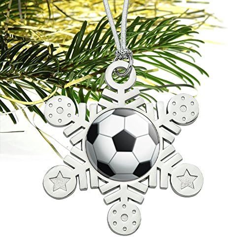 GRAPHICS AND MORE Snowflake Soccer Ball Ornament