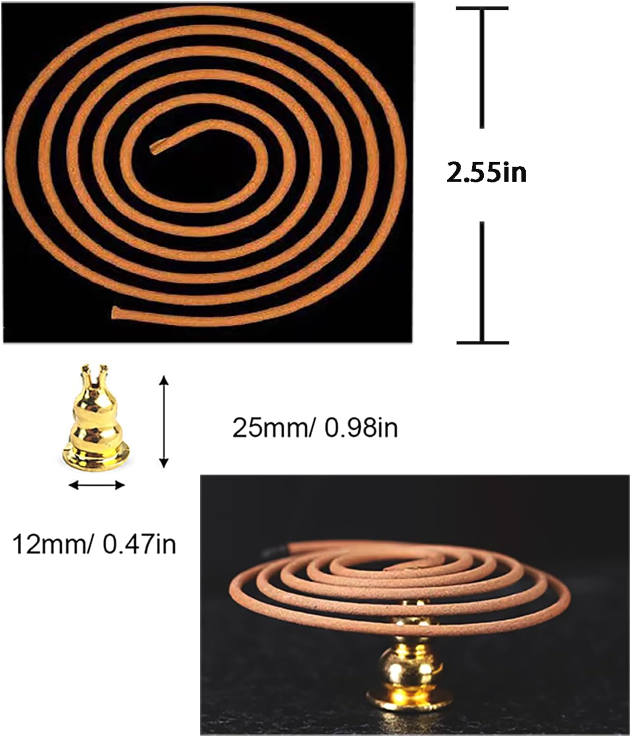 Agarwood Incense Coils 40 PCS with Spiral Holder Burner
