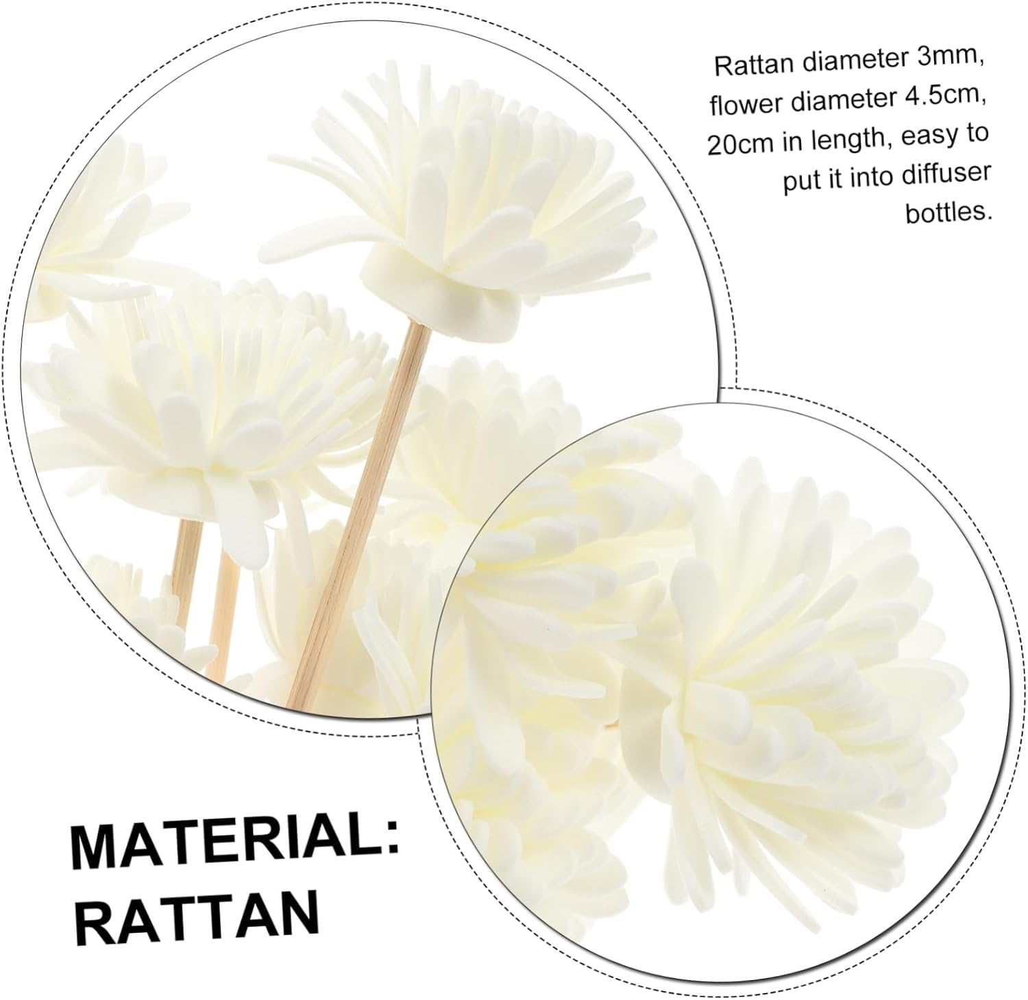 10pcs Chrysanthemum Diffuser Sticks with Essential Oil