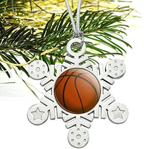 Graphic More Basketball Ball Metal Snowflake Christmas Tree Ornament