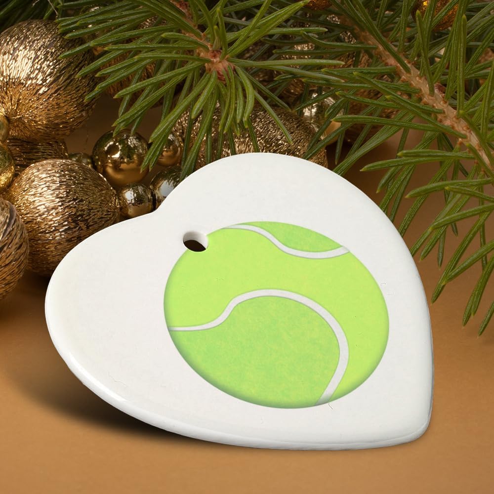 Graphics More Heart-Shaped Porcelain Christmas Tree Ornament - 28 Diameter