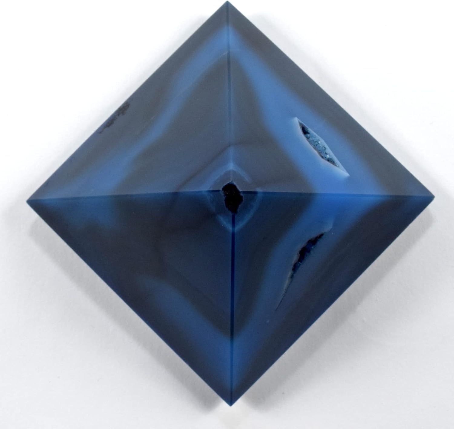 26 Inch Dyed Blue Agate with Quartz Druzy Pyramid