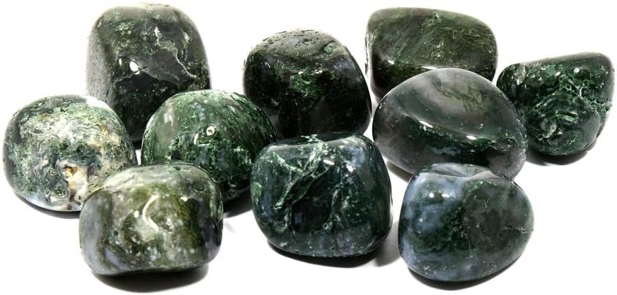 CrystalAge Moss Agate Tumble Stones Pack of 5