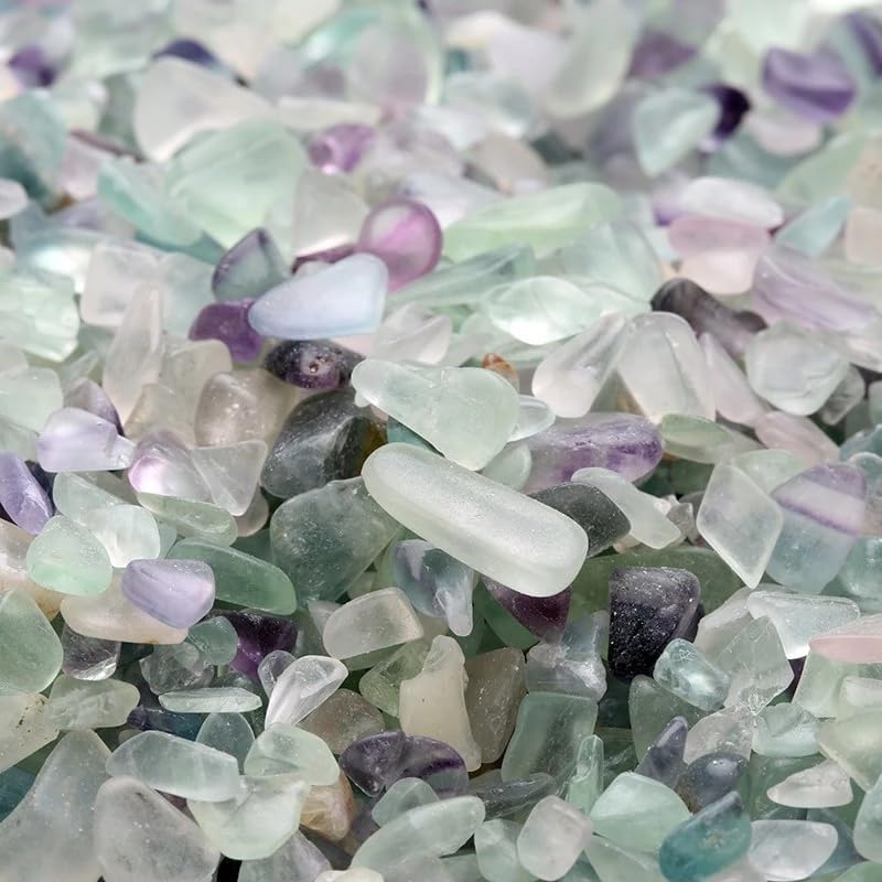 Fluorite Tumbled Chips Stone 1 Pound Blue